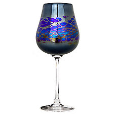 Black Spider Wine Glass by Minh Martin (Art Glass Drinkware)
