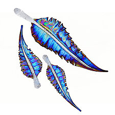 Iridescent Feathers by Romeo Glass (Art Glass Wall Sculpture)