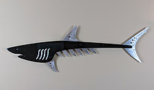 Mako Shark in Black by Mark Gottschalk (Wood & Metal Wall Sculpture)