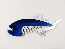 Big Fin in Deep Sea Blue by Mark Gottschalk (Wood Wall Sculpture)