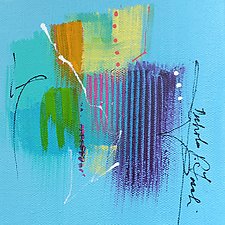 Colors on Blue 10 by Nicholas Foschi (Acrylic & Pastel Painting)