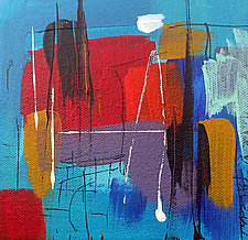 Colors on Blue 1 by Nicholas Foschi (Acrylic & Pastel Painting)