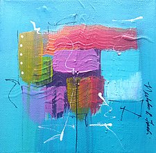 Colors on Teal 3 by Nicholas Foschi (Acrylic Painting)