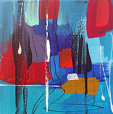 Colors on Blue 3 by Nicholas Foschi (Acrylic & Pastel Painting)