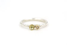 Silver & Gold Champagne Diamond Ring by Renee Ford (Gold, Silver & Stone Ring)
