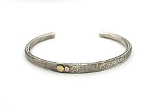 Rustic Forged Gold Dot Cuff by Renee Ford (Gold & Silver Bracelet)