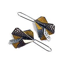 Origami Earrings #3 by Sophia Hu (Gold & Silver Earrings)