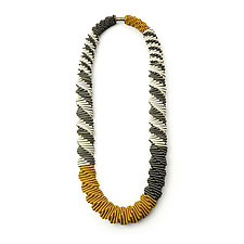 Mondrian Yellow Necklace by Sophia Hu (Polyester & Stainless Steel Necklace)