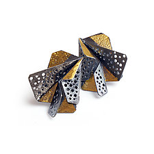 Origami Earrings #21 by Sophia Hu (Gold & Silver Earrings)