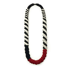 Mondrian Red Necklace by Sophia Hu (Polyester & Stainless Steel Necklace)