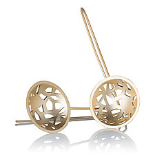 Vermeil Domed Drop Earrings by Diana Eldreth (Gold & Silver Earrings)