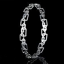 Overlapping Houses Bangle by Diana Eldreth (Silver Bracelet)