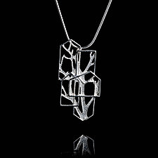 Sterling Silver Houses and Branches Pendant by Diana Eldreth (Silver Necklace)