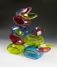 Tropic Cascade by Justin Hunting (Art Glass Sculpture)