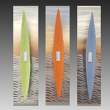 Beached Triptych by Kevin Lubbers (Art Glass Wall Sculpture)