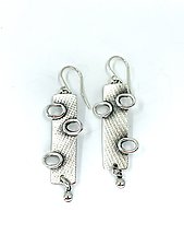 Asymmetrical Oval Earrings by Kim Wilson (Silver Earrings)