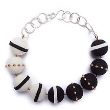 Big Felt-Stripe Necklace by Linda May (Felt Necklace)