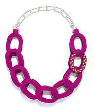 Big Felt-Chain Necklace by Linda May (Felt Necklace)