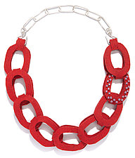 Big Felt-Chain Necklace by Linda May (Felt Necklace)