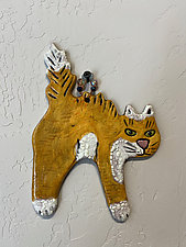 Scaredy Cat Ornament III by Lilia Venier (Ceramic Ornament)