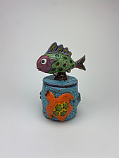 Fish and Turtle Friends by Lilia Venier (Ceramic Jar)