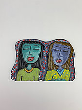 Bunny and Tammy Lynne by Lilia Venier (Ceramic Wall Sculpture)