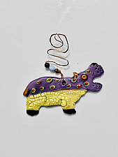Hippo Ornament II by Lilia Venier (Ceramic Ornament)