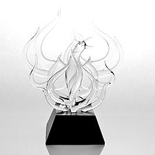 Phoenix and Flame by Hung Nguyen (Art Glass Sculpture)