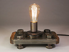 Nuts & Bolts Lamp by Jerry Davis (Metal & Wood Table Lamp)