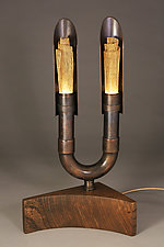 Twins Night Lamp by Jerry Davis (Metal & Wood Table Lamp)
