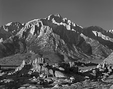 Mt. Whitney and Alabama Hills by William Lemke (Black & White Photograph)