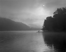 Susquehanna River and Sun Rise by William Lemke (Black & White Photograph)