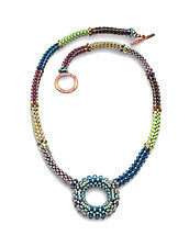 Kandinsky Circle Necklace II by Sheila Fernekes (Beaded Necklace)