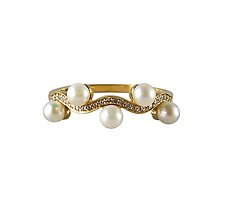 Wave Ring with Pearls by Veronica Eckert (Gold, Pearl & Stone Ring)
