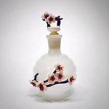 Cherry Blossom Lantern Perfume Bottle by Sage Churchill-Foster (Art Glass Perfume Bottle)