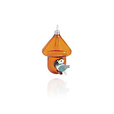 Chickadee Birdhouse by Sage Churchill-Foster (Art Glass Ornament)