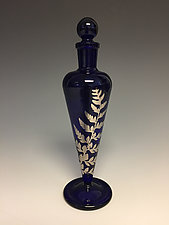 Cobalt Fern Perfume Bottle by Sage Churchill-Foster (Art Glass Perfume Bottle)