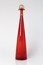 Cherry Red Original Jewel Bottles by Vetro Vero (Art Glass Vessel)