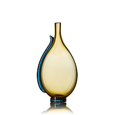 Smoky Serif Flasks by Vetro Vero (Art Glass Vessel)