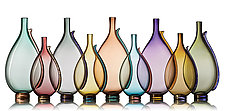 Smoky Serif Flasks by Vetro Vero (Art Glass Vessel)