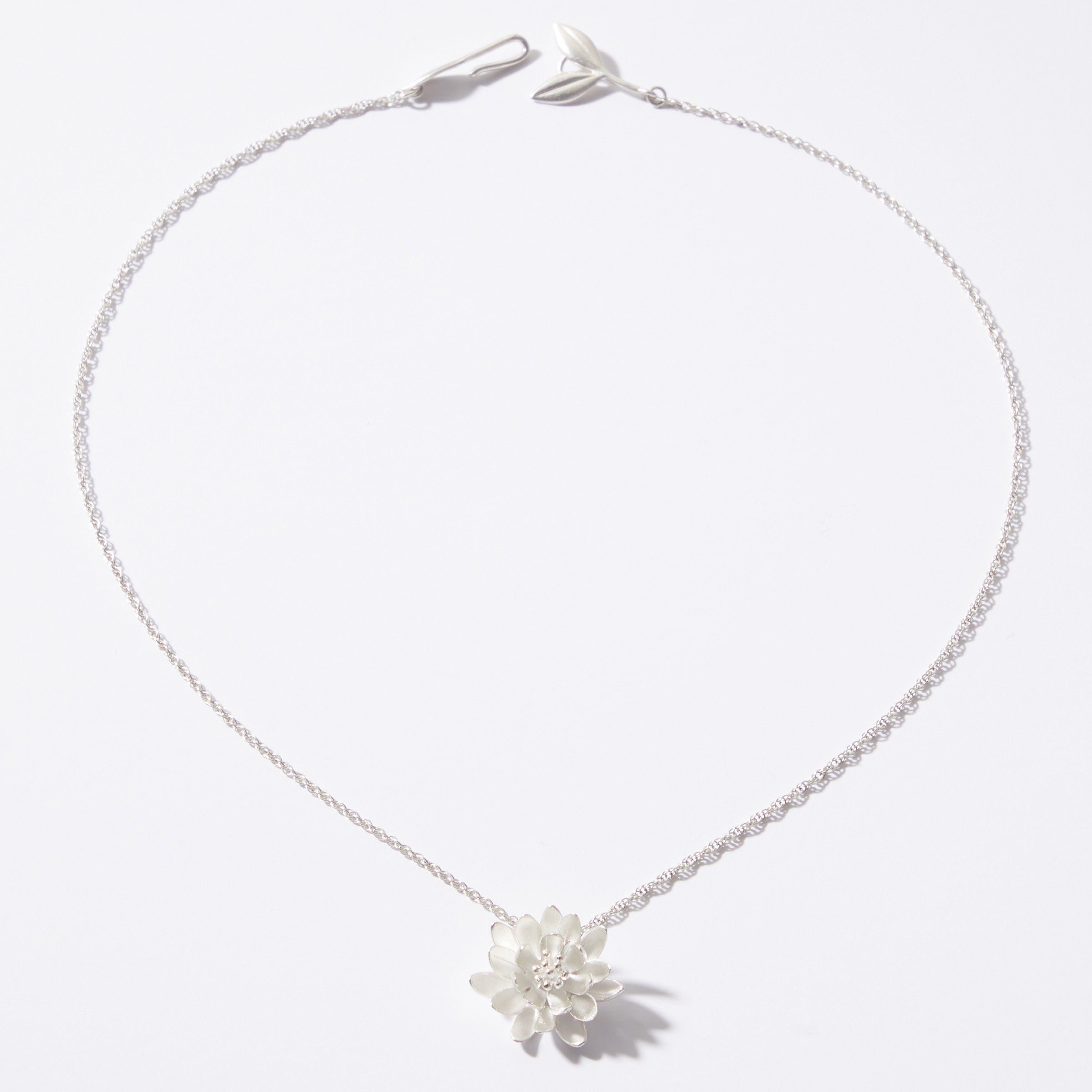 Silver Waterlily Pendant by Elise Moran (Silver Necklace) | Artful Home