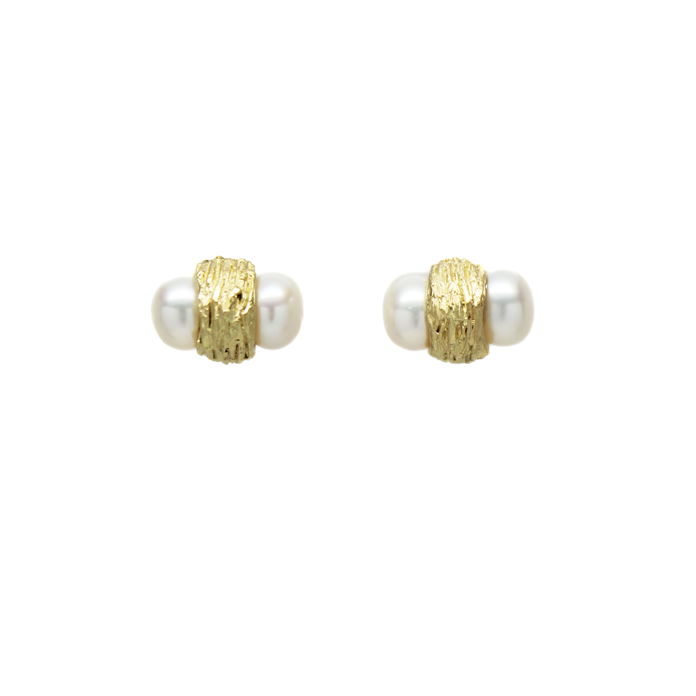Nested Double Pearl Studs by Amanda Hagerman (Gold, Silver & Pearl ...
