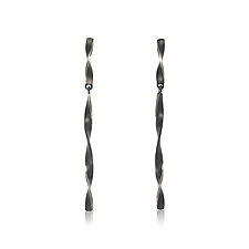 Hinged Twist Earrings with Palladium Edge by Karin Jacobson (Palladium & Silver Earrings)