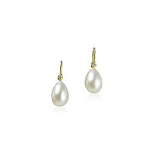 Petite Pearl Drop Earrings by Karin Jacobson (Gold & Stone Earrings)