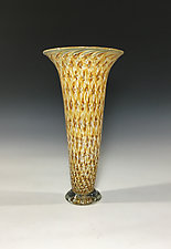 Amber Trumpet Vase by John Gibbons (Art Glass Vase)
