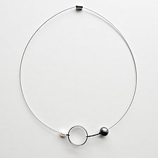 Pearl & Circle Necklace by Boo Poulin (Silver & Pearl Necklace)