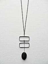 Lava & Silver Rectangles Necklace by Boo Poulin (Silver & Stone Necklace)