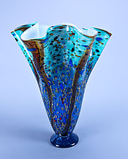 Ocean Forest Handkerchief Vase by Danny Polk Jr. (Art Glass Vase)