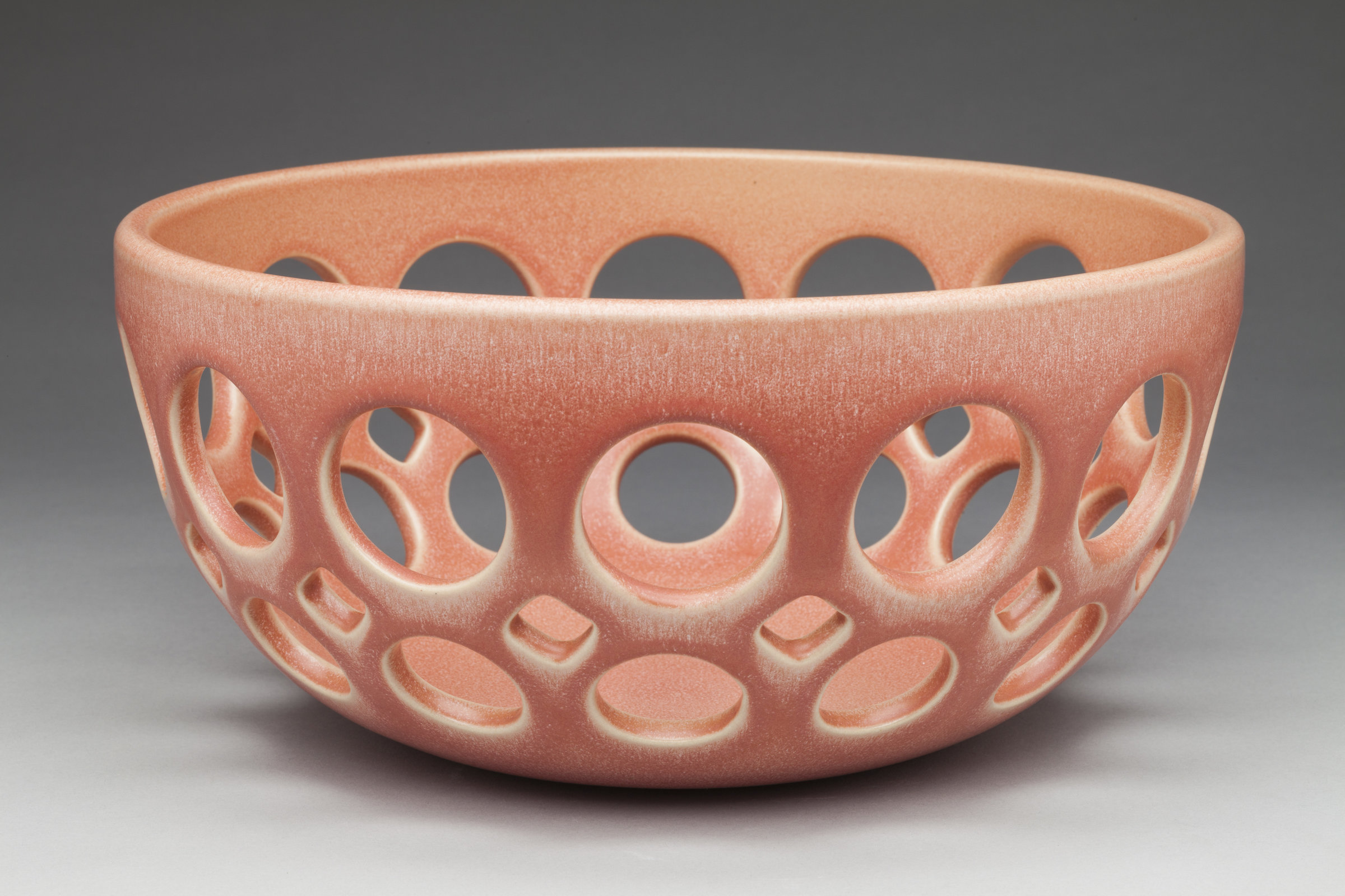 Rhubarb Pierced Fruit Bowl by Lynne Meade (Ceramic Bowl) | Artful Home