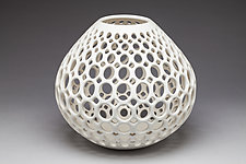 Oval Cut Teardrop Vessel by Lynne Meade (Ceramic Vessel)